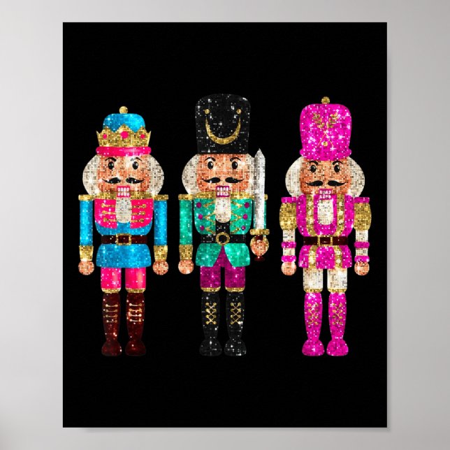 Nutcrackers Merry Christmas Funny Xmas Men Women  Poster (Vorne)