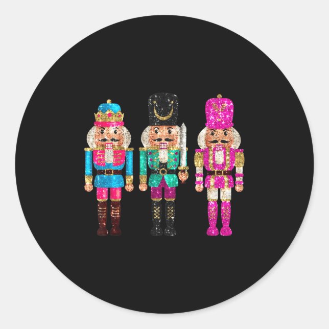 Nutcrackers Merry Christmas Funny Xmas Men Women  Runder Aufkleber (Vorderseite)