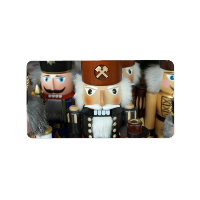 Nutcrackers Weihnachtsfeiertage Weihnachtsdesign Adressaufkleber (Vorne)