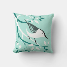 Nuthatch auf Baumzweig Kissen