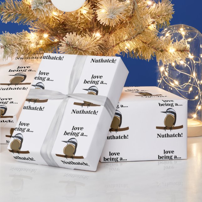 Nuthatch Bird Backyard Birder Birdwatcher Geschenkpapier (Feiertage)