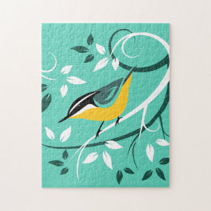 Nuthatch Bird in Tree Puzzle