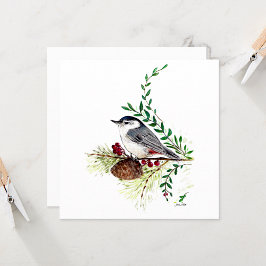 Nuthatch Bird Painting Karte