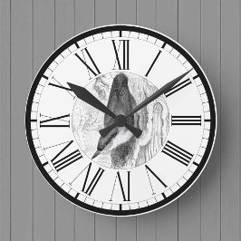Nuthatch British Bird Illustration Round Clock Runde Wanduhr