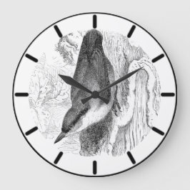 Nuthatch British Bird Large Clock Große Wanduhr