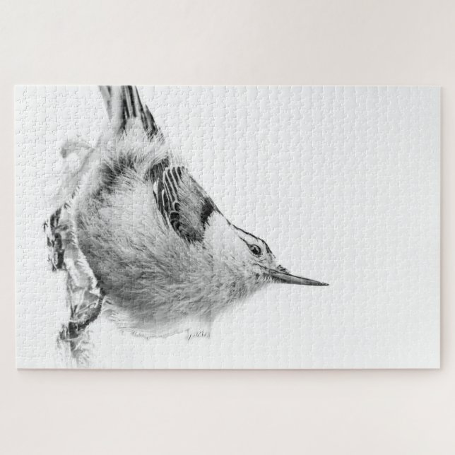 Nuthatch, High-Key-Vogelfotografie Puzzle (Horizontal)