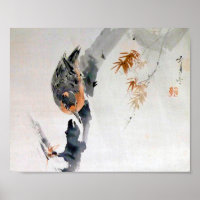 Nuthatch klettert einen Baum hinab, Watanabe Seite