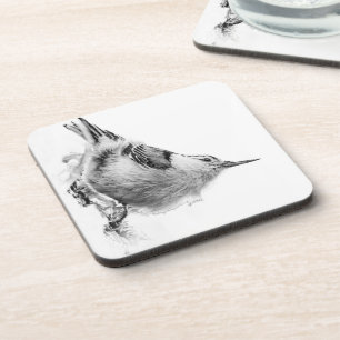 Nuthatch, White Bird Fotografie Getränkeuntersetzer