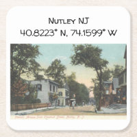 Nutley NJ Kartenkoordinaten 1906 im Vintage-Stil