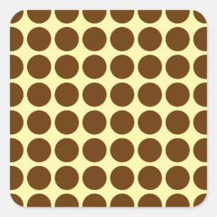 Nutmeg Cream Neutral Punkte mit Namenstext Quadratischer Aufkleber
