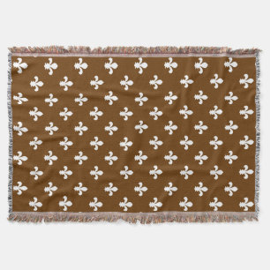Nutmeg Neutral Fleur de Lys Decke