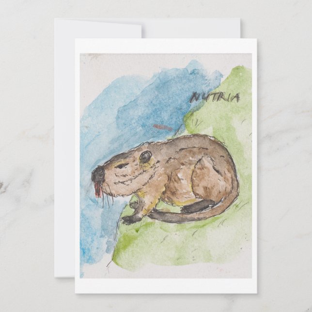 Nutria-Grußkarte Feiertagskarte (Vorderseite)