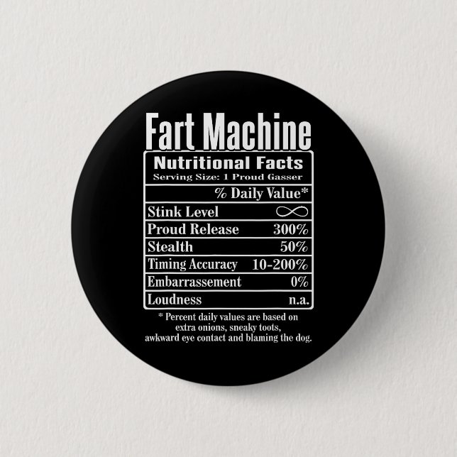 Nutrion Facts Furz Vater Jokes Funny Farting Button (Vorderseite)