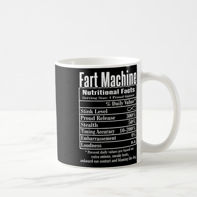 Nutrion Facts Furz Vater Jokes Funny Farting Kaffeetasse (Rechts)