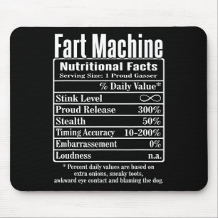 Nutrion Facts Furz Vater Jokes Funny Farting Mousepad