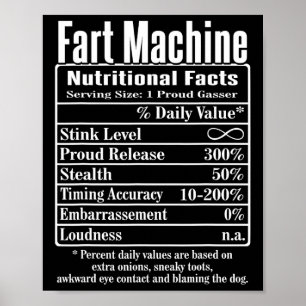 Nutrion Facts Furz Vater Jokes Funny Farting Poster