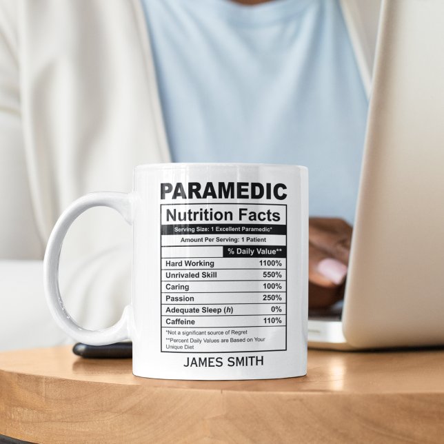 Nutrition Facts Paramedic Funny Paramedic Kaffeetasse (Von Creator hochgeladen)