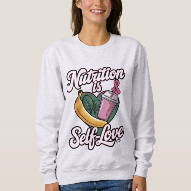 "Nutrition is Self-Liebe" Premium Unisex Longsleev Sweatshirt (Vorderseite)