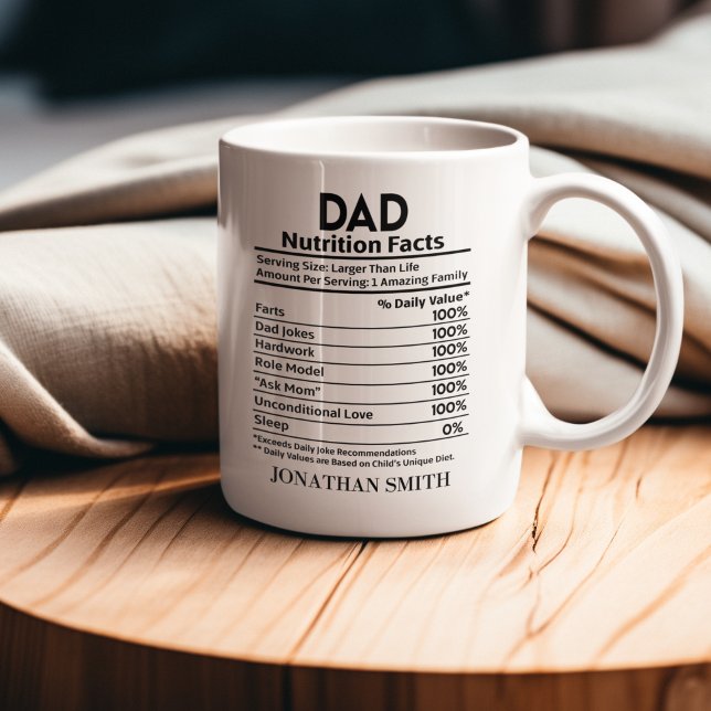 Nutritional Facts Dad, Funny Dad Mug Kaffeetasse (Von Creator hochgeladen)