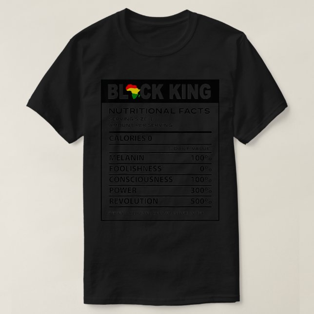 Nutritional Facts Juneteenth 1865 Black King  T-Shirt (Design vorne)