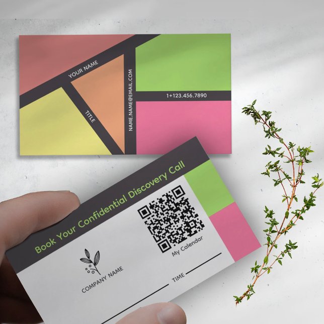 Nutritionist Booking Business Cards mit QR-Code Visitenkarte (Unlock the door to your wellness journey with our Booking Business Card.)