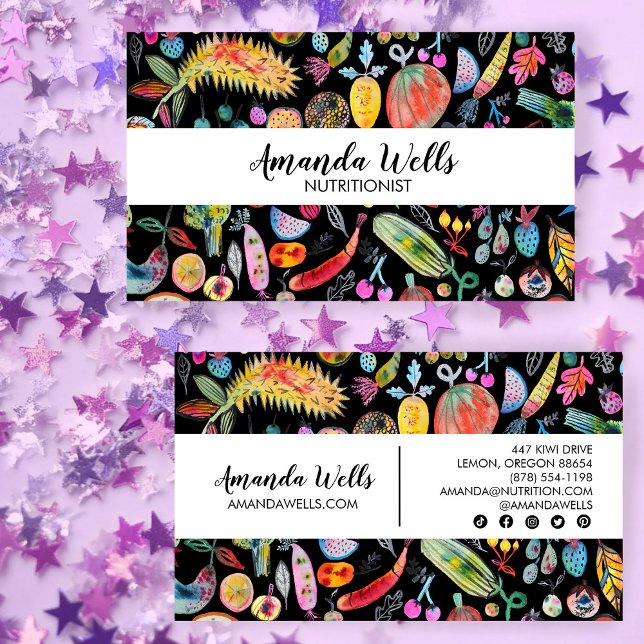 Nutritionist Koch Dietitian Einzigartiges Gemüse O Visitenkarte (Nutritionist Chef Dietitian Unique Veggies Fruits Business Card
)