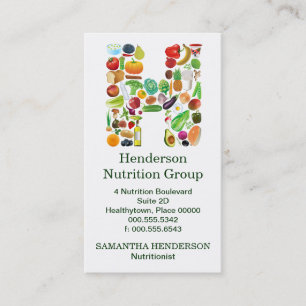 Nutritionist Monogram H Ernennung Terminkarte