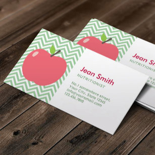 Nutritionist Niedlich Apple Green Zickzack Stripes Visitenkarte