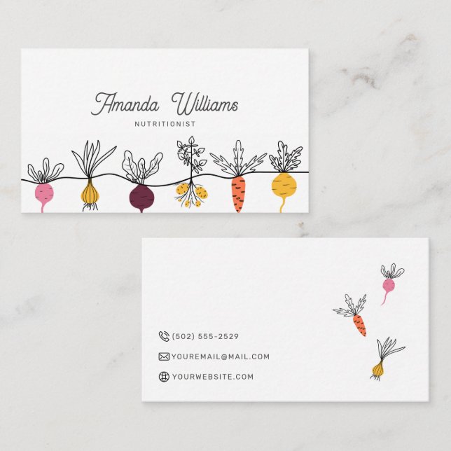 Nutritionist Persönlicher Koch Minimalistische Coo Visitenkarte (Vorne/Hinten)