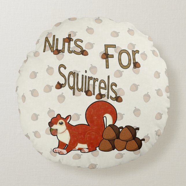 Nuts4Squirrels Rundes Kissen (Vorderseite)