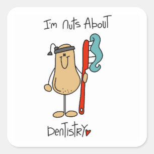 Nuts About Dentistry T-Shirts und Geschenke Quadratischer Aufkleber
