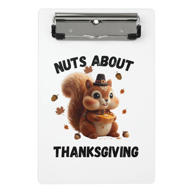 Nuts About Pie – Cute Yarn Squirrel Thanksgiving  Mini Klemmbrett