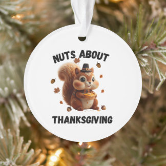 Nuts About Pie – Cute Yarn Squirrel Thanksgiving  Ornament