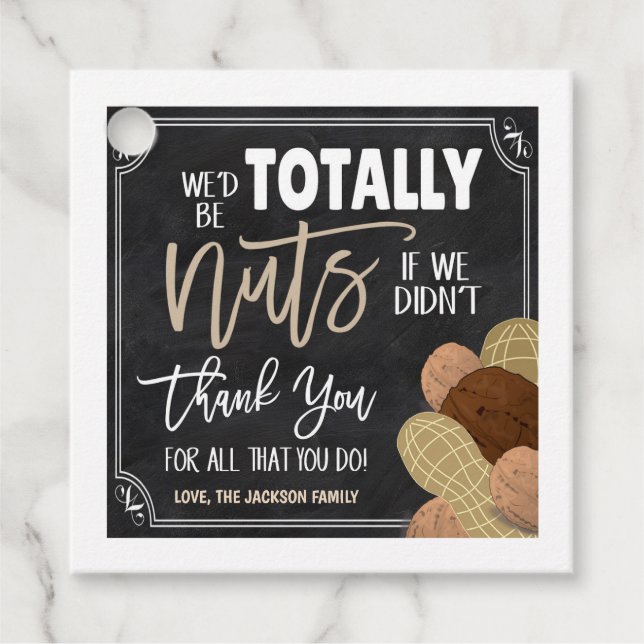 Nuts Gift Tag Geschenkanhänger (Vorderseite)