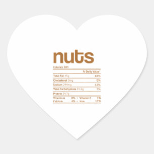 Nuts Nutrition Facts Funny Erntedank Weihnachten Herz-Aufkleber