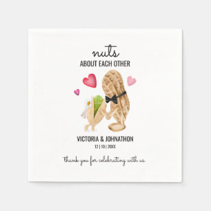 Nuts über einander Danke   Hochzeitsfeier Leckerei Serviette
