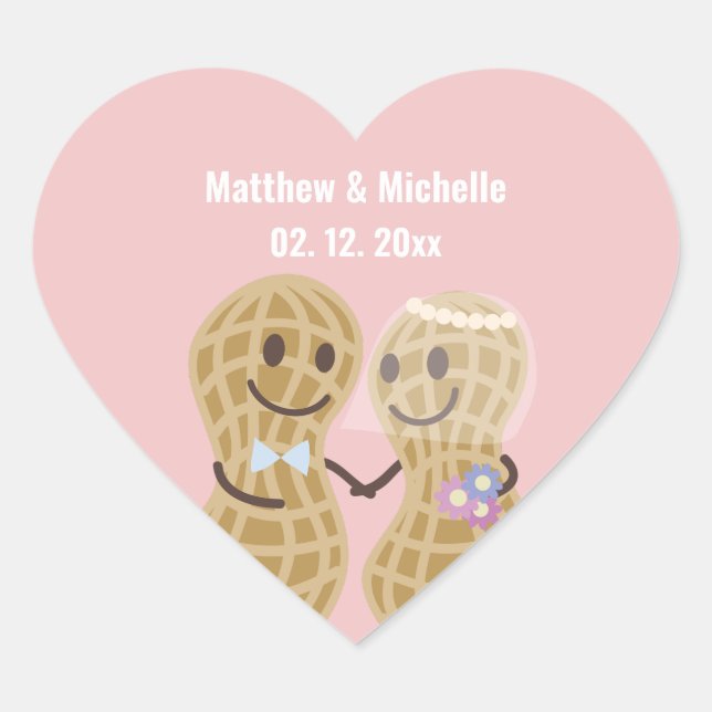 Nuts über einander Elegante rosa Gastgeschenk Hoch Herz-Aufkleber (Vorderseite)