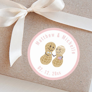Nuts über einander Niedliche Gastgeschenk Hochzeit Runder Aufkleber
