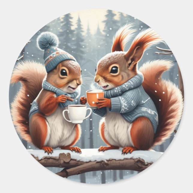 Nutty Buddies Runder Aufkleber (Vorderseite)