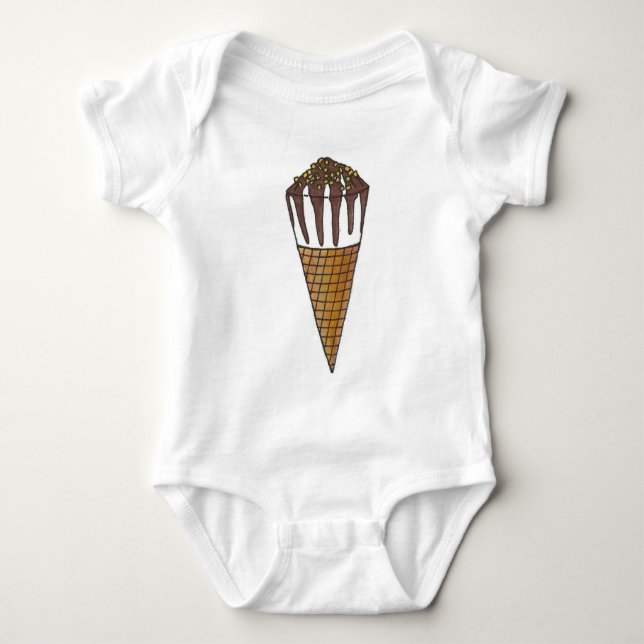 Nutty Buddy Schokolade Ice Cream Sweet Shoppe Cone Baby Strampler (Vorderseite)