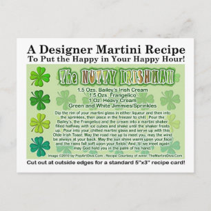 Nutty Irish St. Patrick's Day Martini Card Postkarte