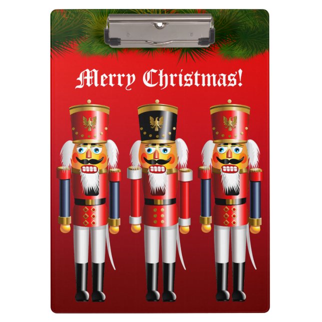 Nutty Nutcracker Soldatinnen in militärischen Unif Klemmbrett (Vorderseite)