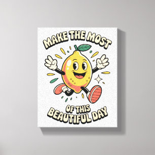 Nutze den Moment – Zitronenposter-Kunst Leinwanddruck