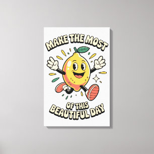 Nutze den Moment – Zitronenposter-Kunst Leinwanddruck