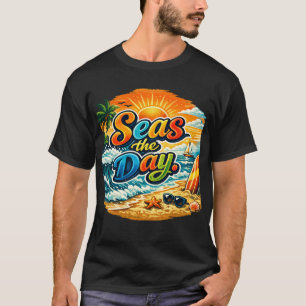 Nutze den Tag: Ozean-inspirierte Grafik T-Shirt
