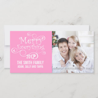 NUTZEN SIE ALLES, WEIHNACHTLICHE FOTOKARTENPINK FEIERTAGSKARTE
