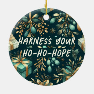Nutzen Sie Ihre Ho-Ho-Hope Weihnachten Keramik Ornament