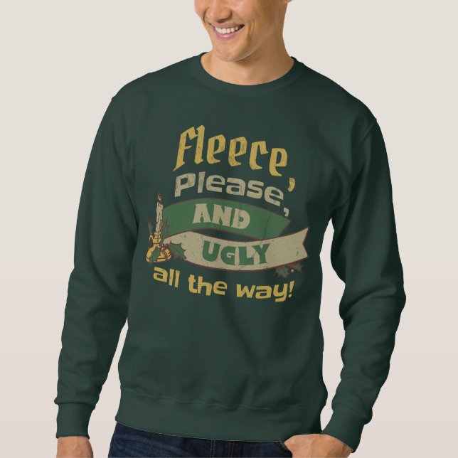 NÜTZLICH CHRISTMAS FLEECE, BITTE UND IN DER REGEL  SWEATSHIRT (Vorderseite)