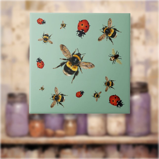 Nützliche Bienen und Marienkäfer Fliese (Von Creator hochgeladen)