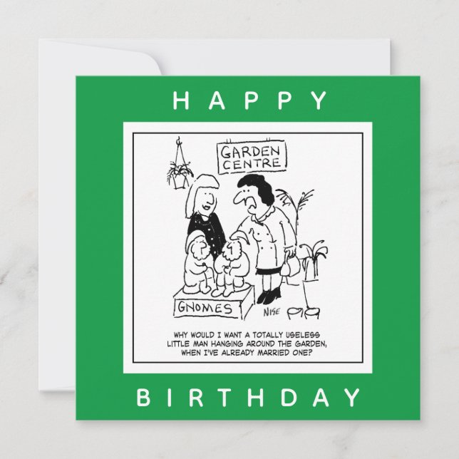 Nützliches Gnome im Garten Cartoon Karte (Vorderseite)